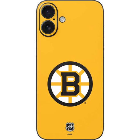 NHL Boston Bruins Solid Background iPhone 16 Plus Skin